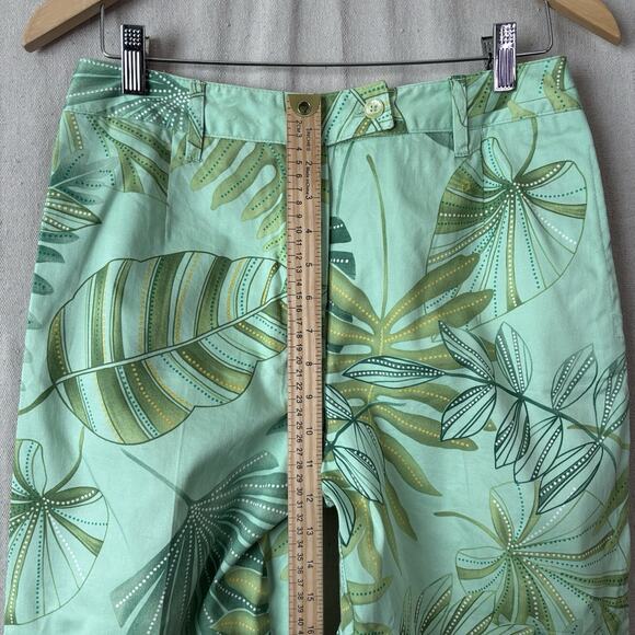 VTG Harve Benard Womens Tropical Leaf Print Old Money Capri Pants Size 8 Travel - Picture 5 of 8